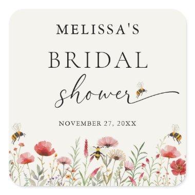 Elegant Wildflower Meant To Bee  Square Sticker