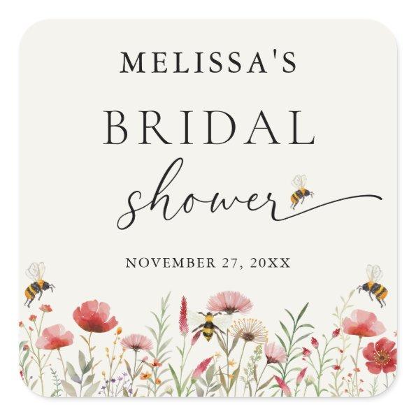 Elegant Wildflower Meant To Bee  Square Sticker