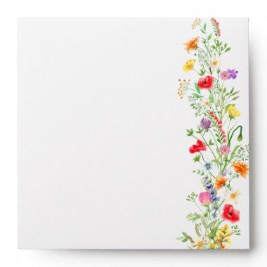 Elegant Wildflower Watercolor Floral  Envelope