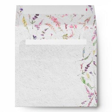 Elegant Wildflower Watercolor Floral Bridal Shower Envelope