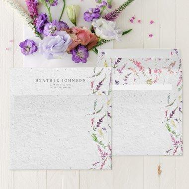 Elegant Wildflower Watercolor Floral  Envelope