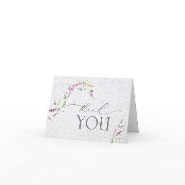 Elegant Wildflower Watercolor Floral Script Thank You