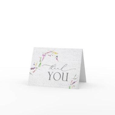 Elegant Wildflower Watercolor Floral Script Thank You Invitations