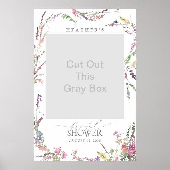Elegant Wildflower Watercolor Shower Photo Booth Poster