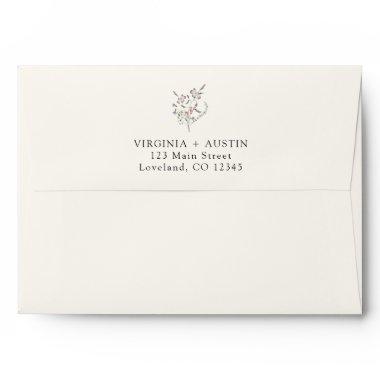 Elegant Wildflower Wedding Envelope