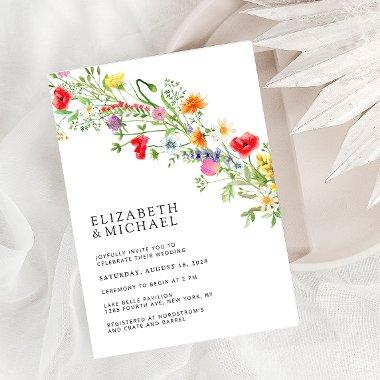 Elegant Wildflower Wedding Invitations