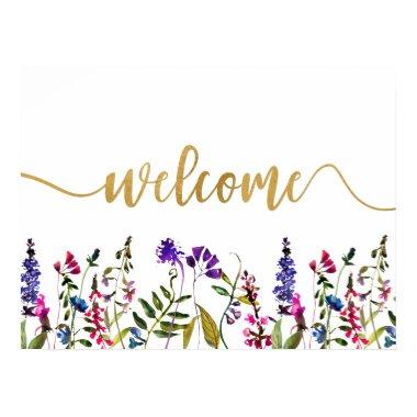 Elegant wildflower welcome sign