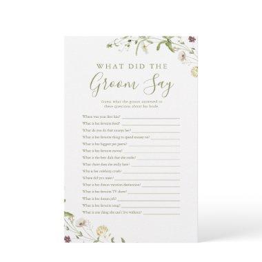 Elegant Wildflower what did the groom say game