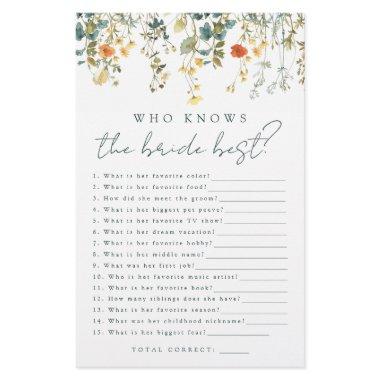 Elegant Wildflower Who Knows the Bride Best Game