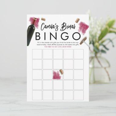 Elegant Wine Lovers Bingo Game Invitations
