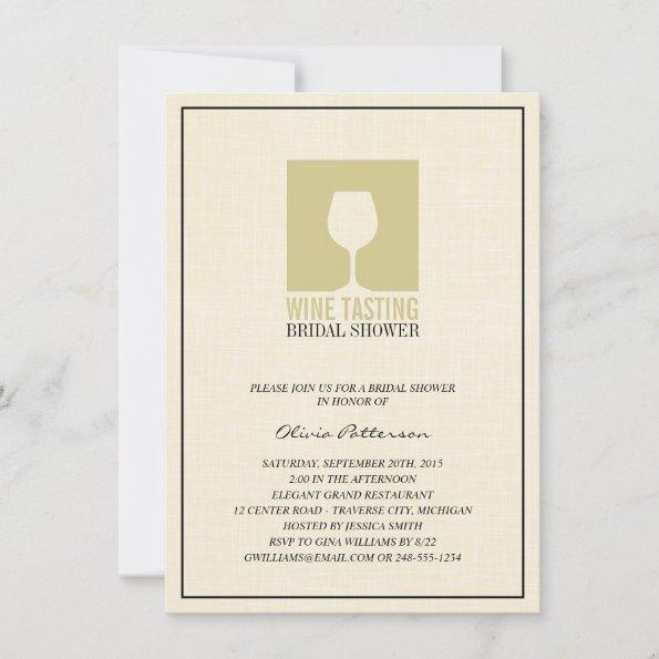 Elegant Wine Tasting Bridal Shower Invitations