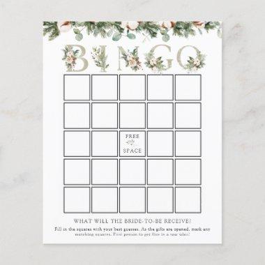 Elegant Winter Bridal Shower Bingo Game Invitations
