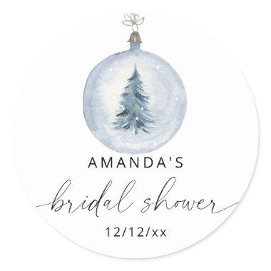 Elegant winter  classic round sticker