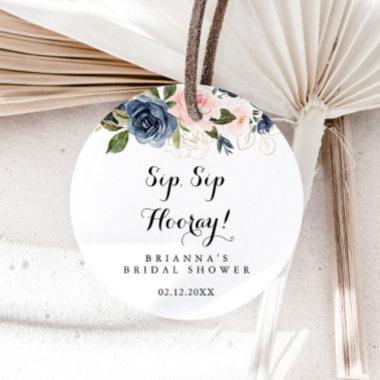 Elegant Winter Floral Sip Sip Hooray Bridal Shower Classic Round Sticker