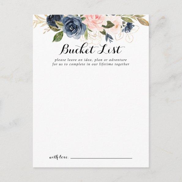 Elegant Winter Floral Wedding Bucket List Invitations
