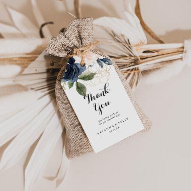 Elegant Winter Floral Wedding Thank You Gift Tags