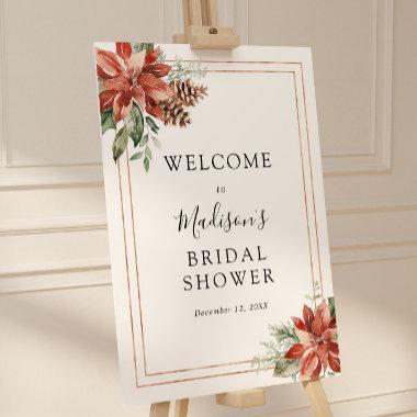 Elegant Winter Greenery Bridal Shower Welcome Foam Board