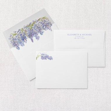 Elegant Wisteria Purple Script Wedding Envelope