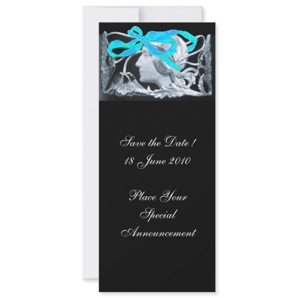 ELEGANT WOMAN BEAUTY JEWEL /LADY,BLUE BOW,FLOWERS