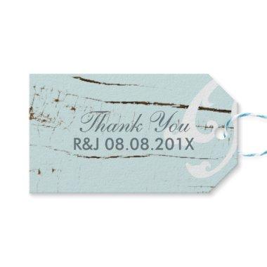 Elegant wood BLue Seashells Beach Wedding favor Gift Tags