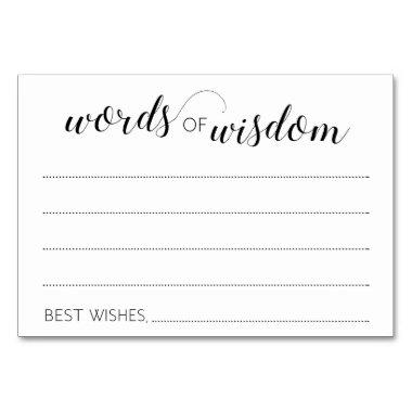 Elegant Words of Wisdom Wedding Advice Cards