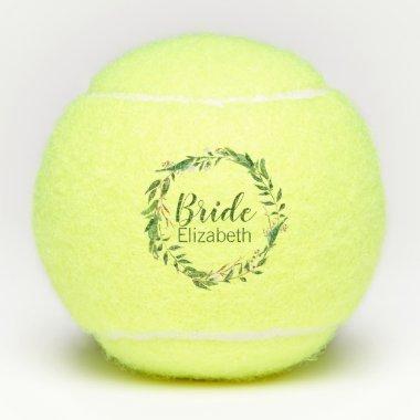 Elegant Wreath Bride Custom Wedding Party Gift Tennis Balls