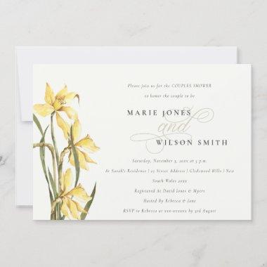Elegant Yellow Daffodil Couples Shower Invite