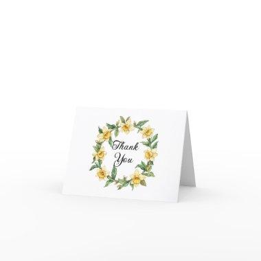 Elegant Yellow Daffodils Floral Wreath Birthday Thank You