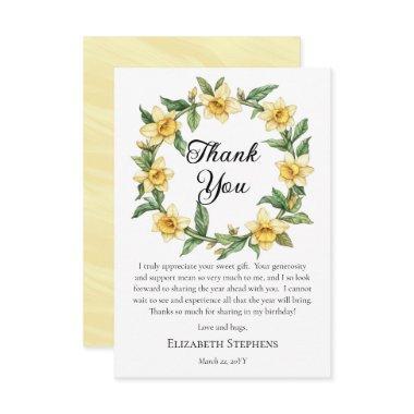 Elegant Yellow Daffodils Floral Wreath Birthday Thank You