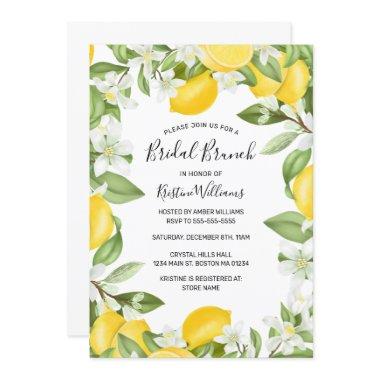 Elegant Yellow Lemons Watercolor Bridal Brunch