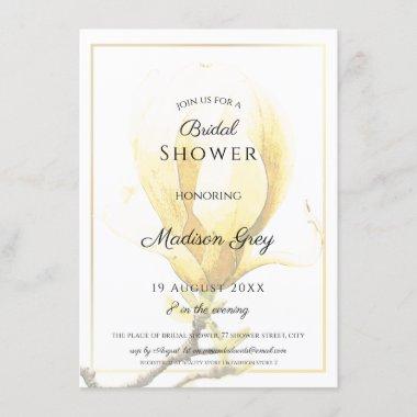 Elegant Yellow Magnolia Bridal Shower Invitations