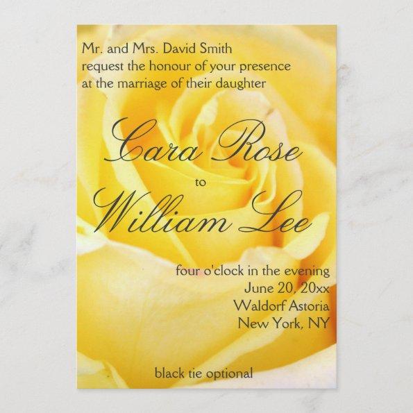 Elegant Yellow Rose Wedding Invitations