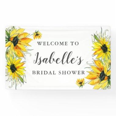 Elegant Yellow Sunflower Floral Bridal Shower Banner
