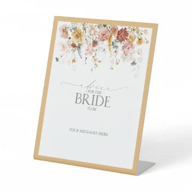 Elegant Yellow Wildflower Advice To The Bride Pedestal Sign