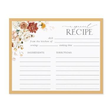 Elegant Yellow Wildflower Bridal Recipe Invitations