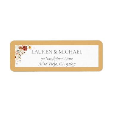 Elegant Yellow Wildflower Bridal Return Address Label