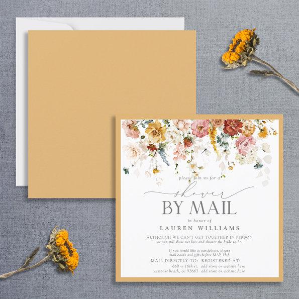 Elegant Yellow Wildflower Bridal Shower By Mail Invitations
