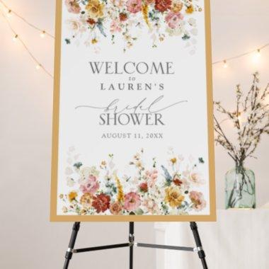 Elegant Yellow Wildflower Bridal Shower Welcome Foam Board