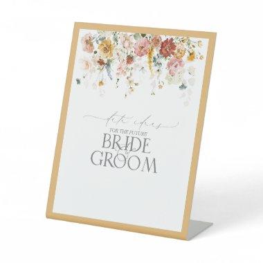 Elegant Yellow Wildflower Watercolor Date Ideas Pedestal Sign