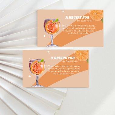 Elegent first spritz Recipe For The Bride To Be Enclosure Invitations