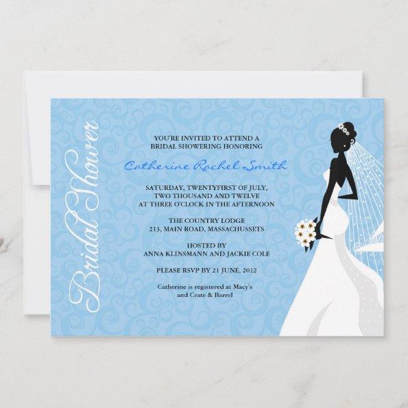 Elegent Silhouette Bridal Shower Invitations