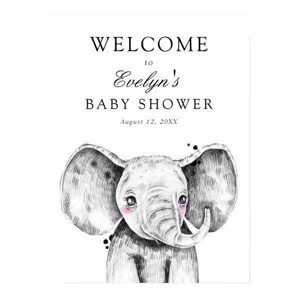 Elephant Baby Shower Welcome Sign