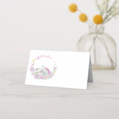 Elephant Butterfly Pink Button Place