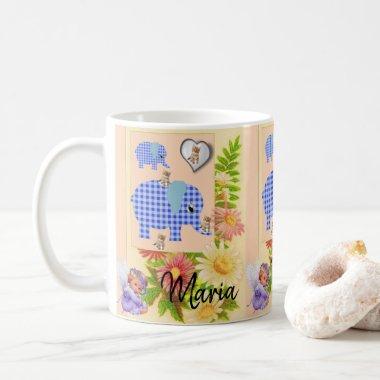 Elephant, Kitten, Angel Mug