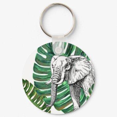 Elephant Safari Customizable Keychain