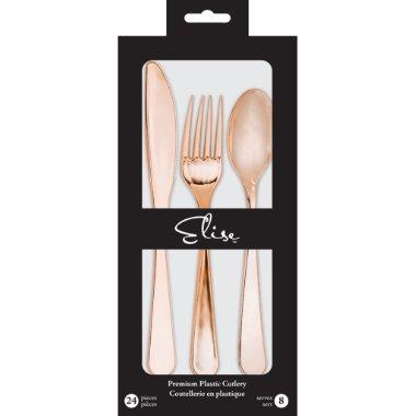 Elise Metalic Premium Plastic Cutlery Sets