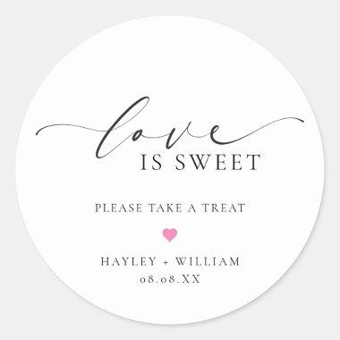 Ellesmere Love Is Sweet Wedding Favor Classic Round Sticker
