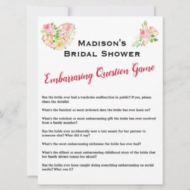 Embarrasing Questions Bridal Shower Spring Flowers Invitations