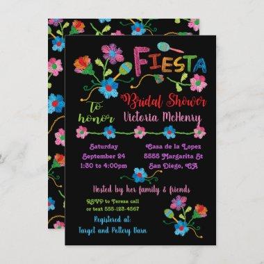 Embroidery Mexican Fiesta Bridal Shower Invitations