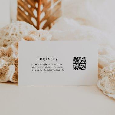 EMELIA Black White Simple QR Code Gift Registry Enclosure
